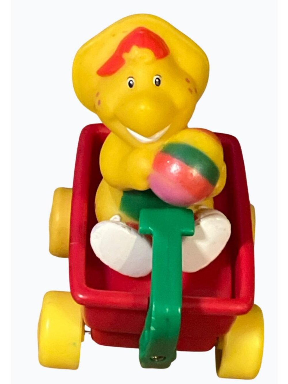 Hasbro Lyons Corp BJ push along wagon toy from Barney and Friends 1997 Vintage